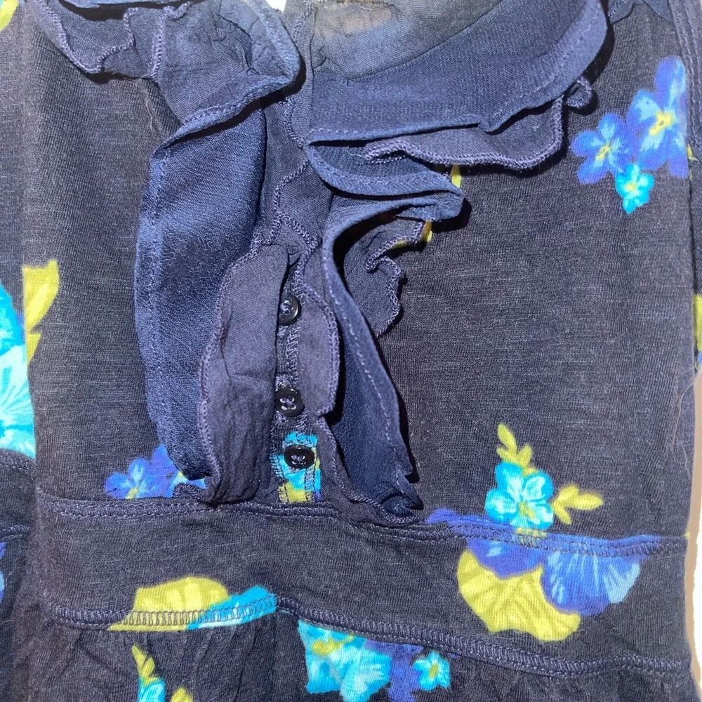 Cherokee Girls Floral Sundress Sz M 6/7‎ Navy Blue
